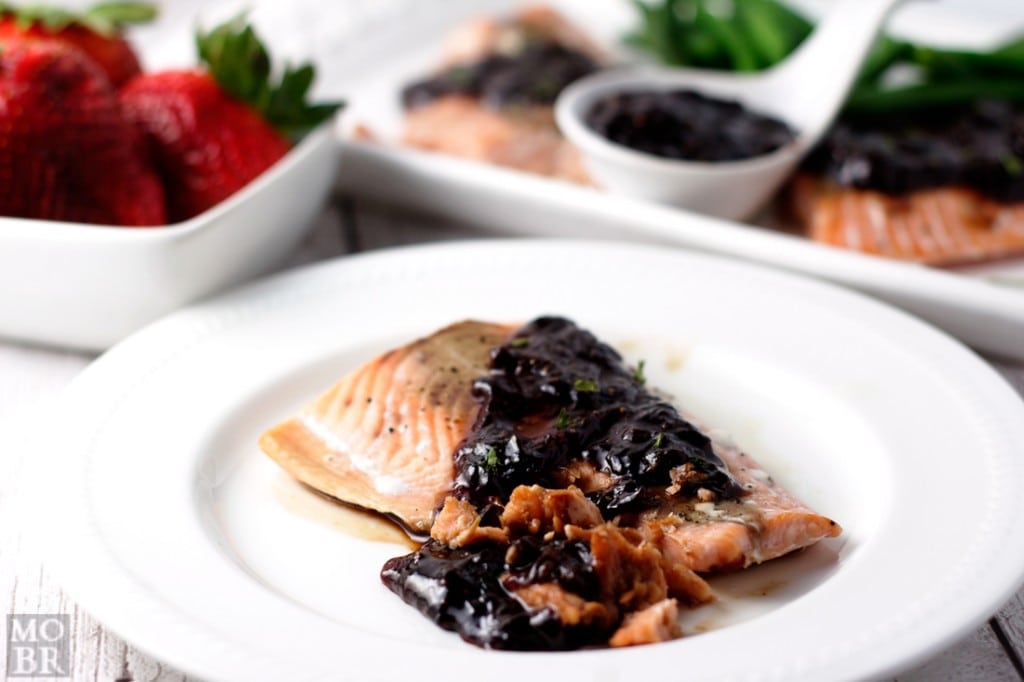 Roasted Salmon with Strawberry Balsamic Reduction