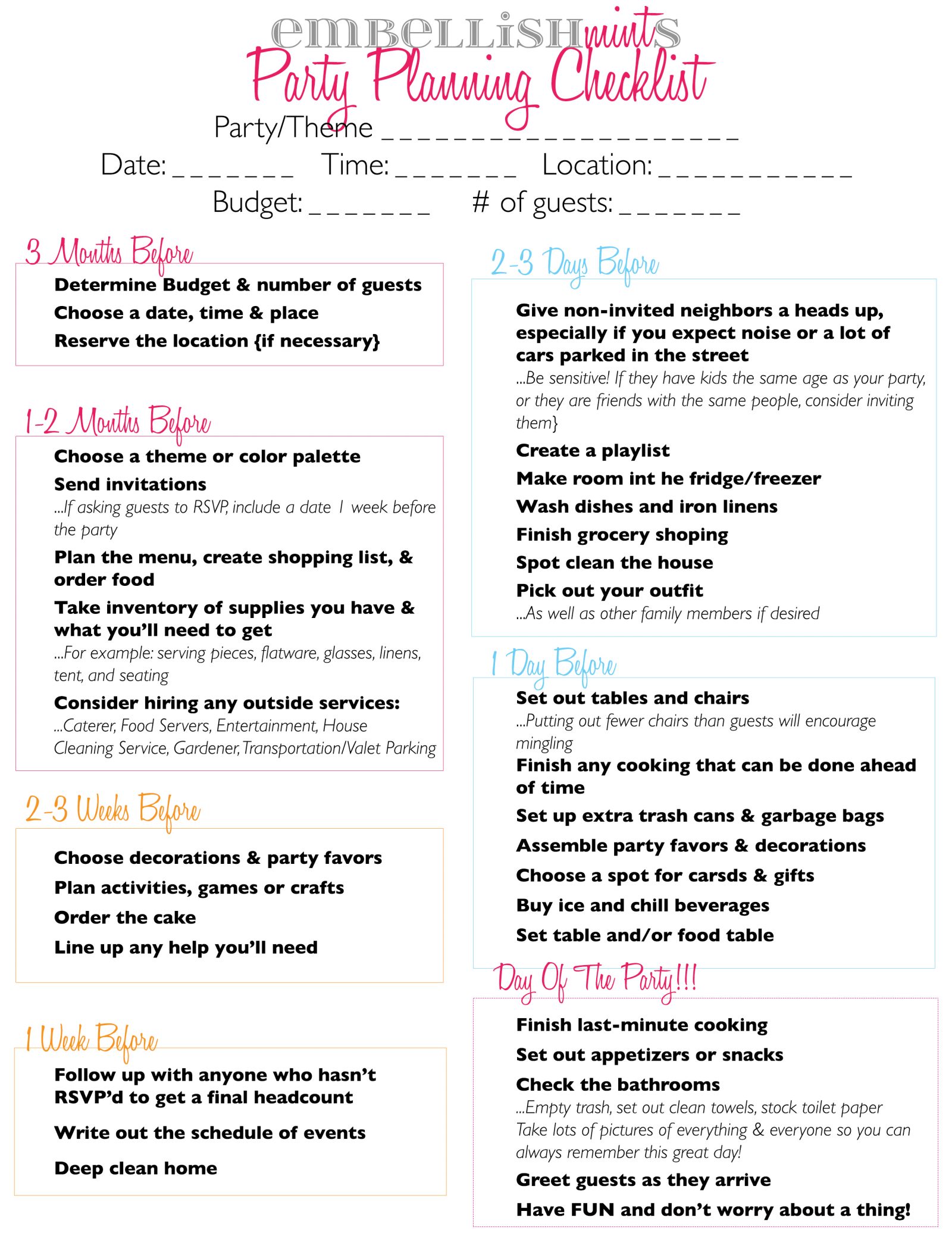 Protected: Event Planning Timeline Checklist