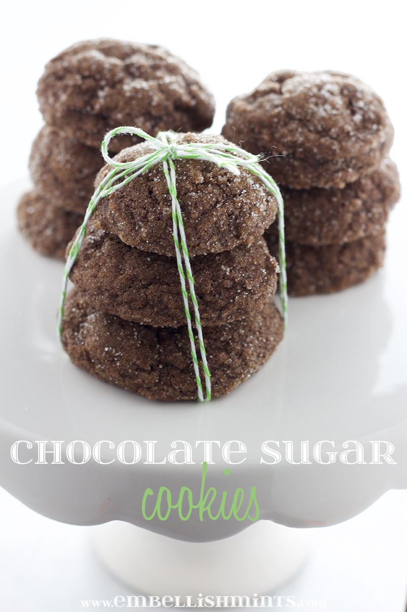 Chocolate Sugar Cookies - So simple yet so good! Chocolate lovers will love this new twist on the traditional sugar cookie! www.Embellishmints.com