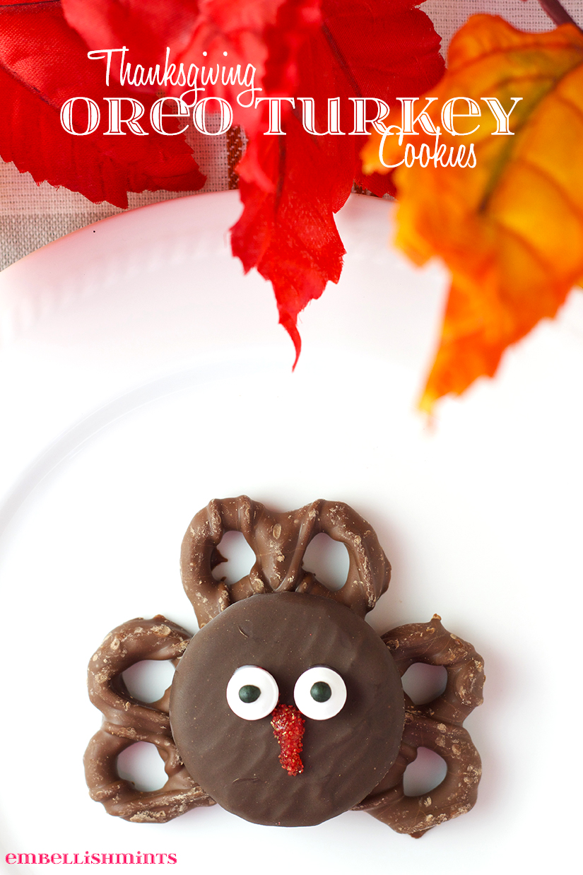 Thanksgiving Oreo Turkey Cookies. 20+ Sweet and Salty Pretzel Recipes perfect any time of year! www.Embellishmints.com