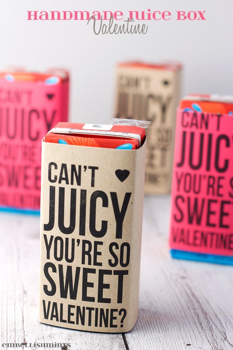 Handmade Juice Box Valentine + Free Printable
