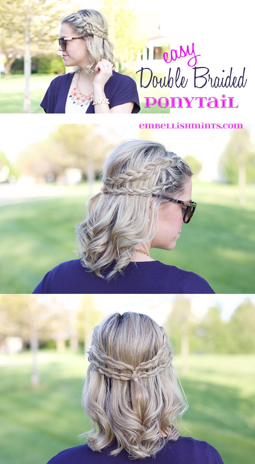 Easy Double Braided Ponytail www.Embellishmints.com