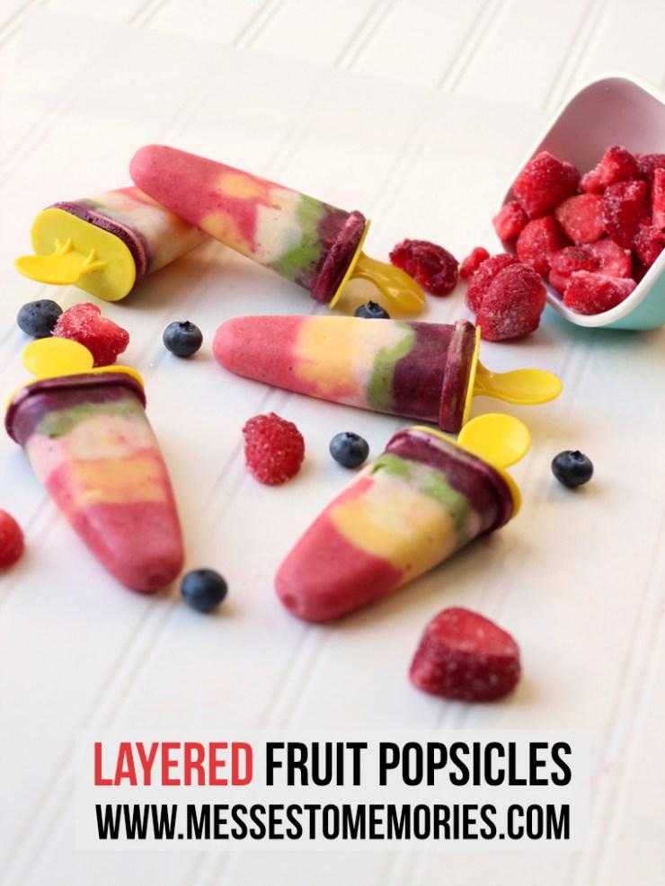 Homemade Popsicles. Layered Fruit Popsicles are perfect for summer! So excited to feature them this week on the Dream Create Inspire Linky Party on www.Embellishmints.com