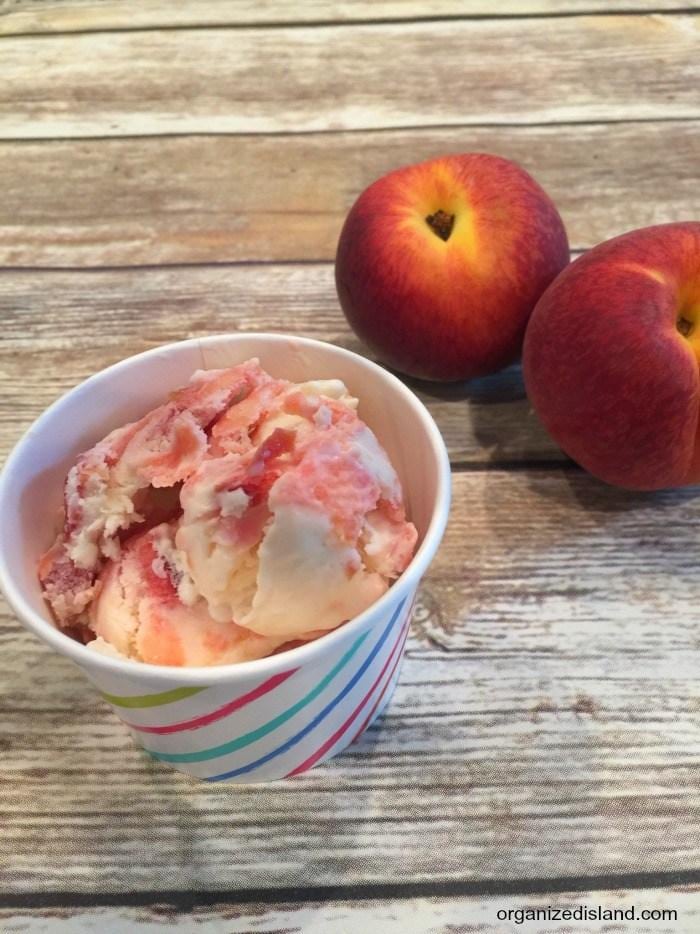 Easy Peach Ice Cream Recipe...no churning required! Get the link on this week's Weekly Menu.!. www.Embellishmints.com