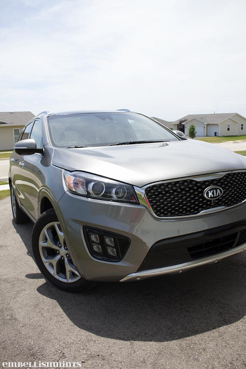 Kia Sorento. I immediately became obsessed with the backup camera, panoramic sunroof, and the blind spot detection system. Find out more on www.Embellishmints.com