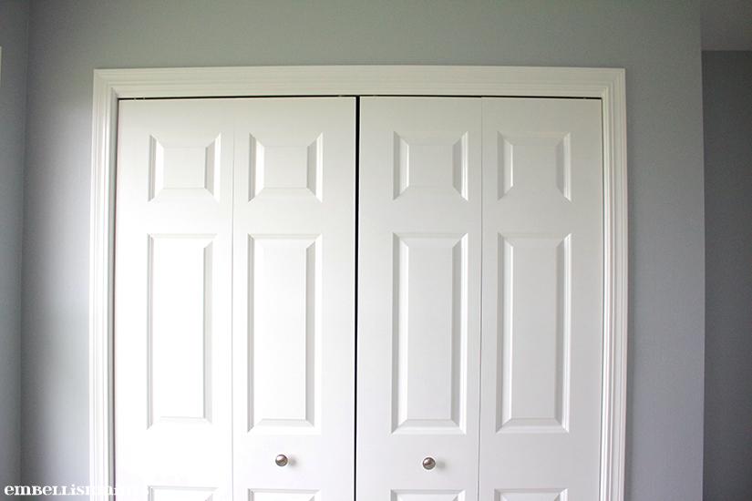 I’m going to share my son’s room and how paint color can transform it. We changed the original lime green to the perfect blue grey paint color. Find out more on www.Embellishmints.com
