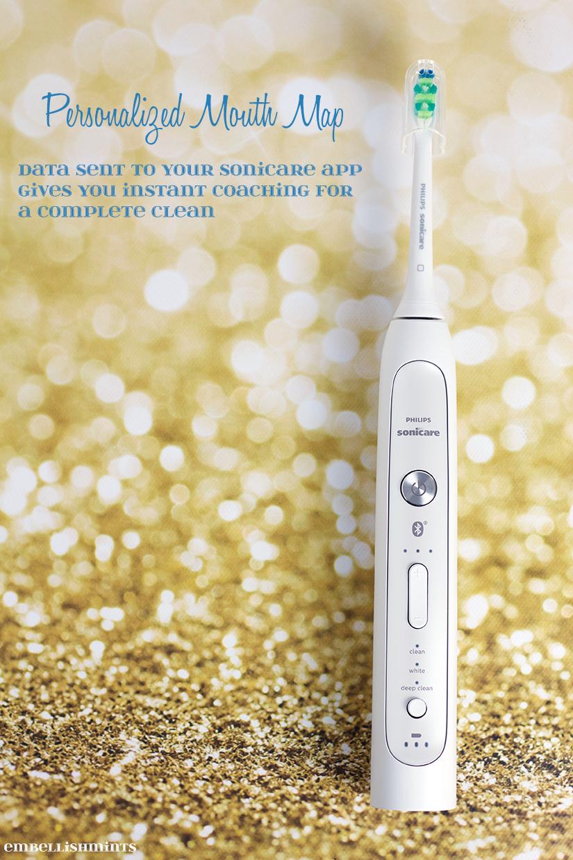 Take all the guess work out of brushing your teeth with Philips SoniCare FlexCare Platinum Connected Toothbrush. Get a cleaner brighter smile in weeks! Find out more at www.Embellishmints.com
