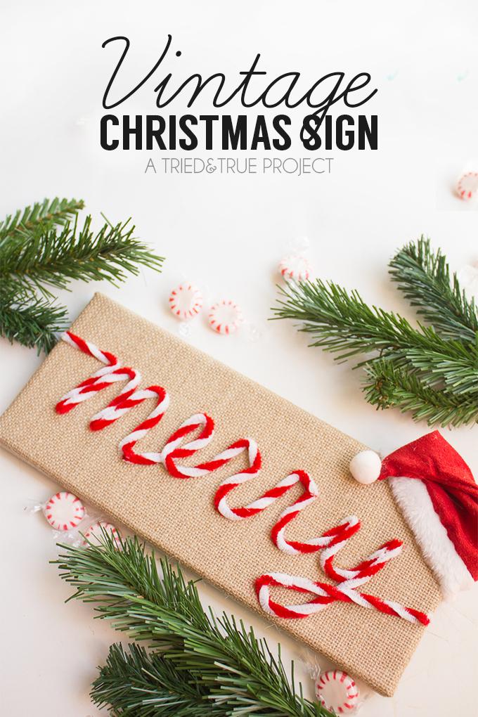My favorite from this week's Linky Party: DIY Merry Christmas Sign from Tried & True Blog. You can make it in under 15 minutes with just glue gun and pipe cleaners! Love this idea!