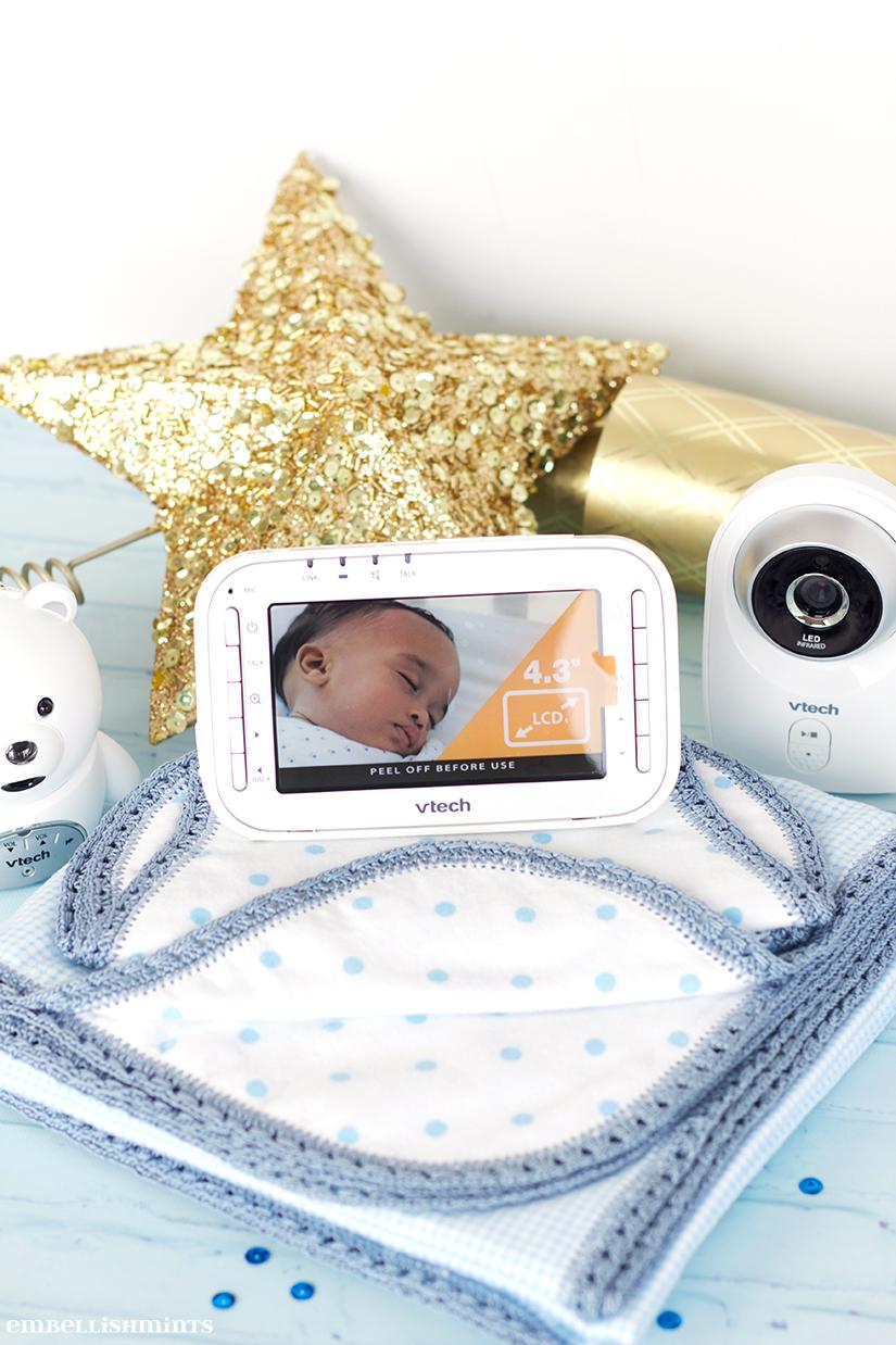 The countdown is officially beginning for my sweet baby boy's due date! Something I wish I had had for my first baby is definitely a baby monitor! This VTech Bear Monitor is amazing. I can monitor all of my kids rooms and the playroom on the same device! Learn more on www.embellishmints.com