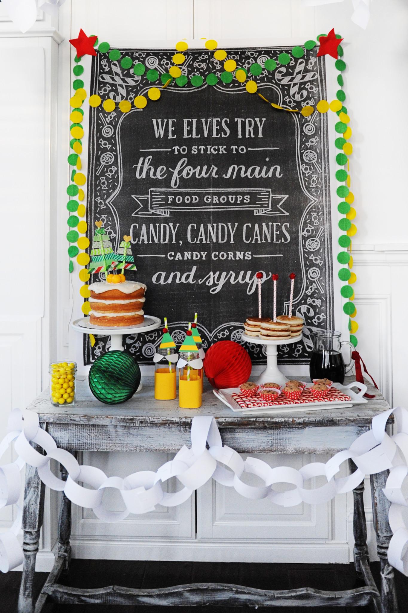 Throw your own Elf Movie Night Party! So glad Pink Peppermint Design linked up this week. You won't believe how cost effective it is to make your own, HUGE backdrop. I have to do it myself...and soon! 