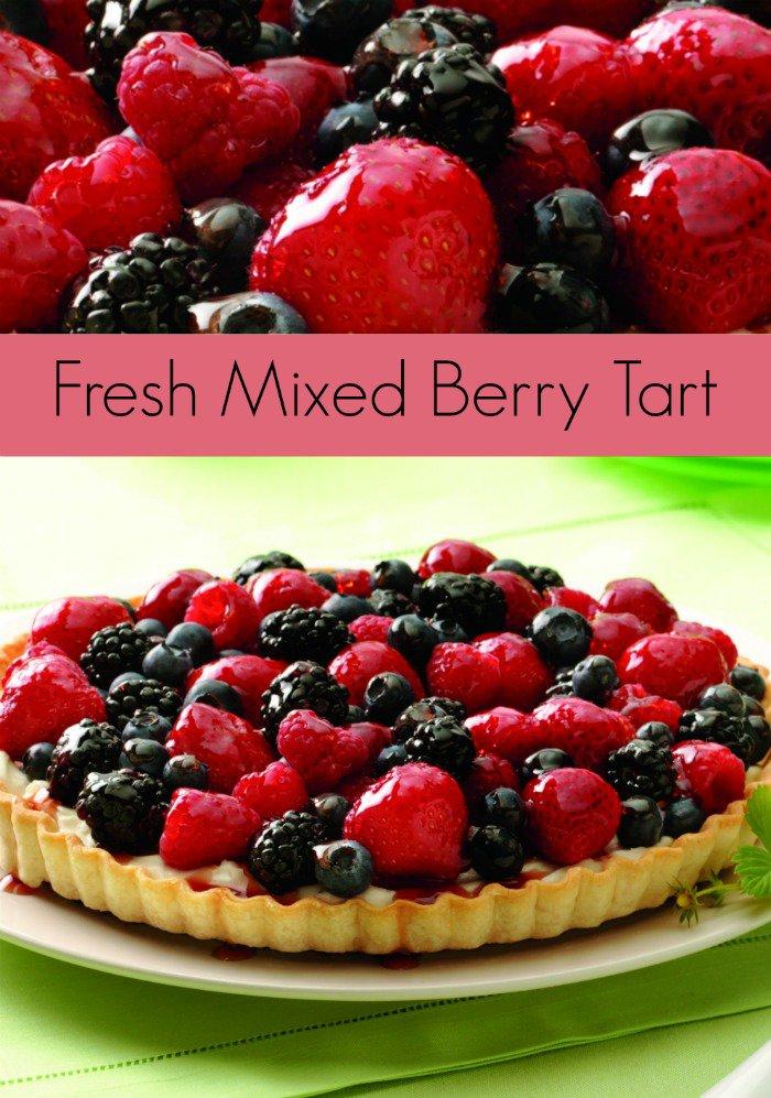 My favorite from this week's Linky Party! This Fresh Mixed Berry Tart Recipe will make you excited for the warm days of summer! Fresh berries really make it pop! Get the link to the recipe here.