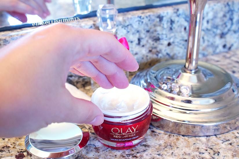 My morning and night time routine includes a hydrating moisturizer. You're never too young to start taking good care of your skin. Especially your face, neck and hands. I love using Olay Regenerist Micro-Sculpting Cream. It works for me throughout every stage of life. I love it. Learn more on Embellishmints.com