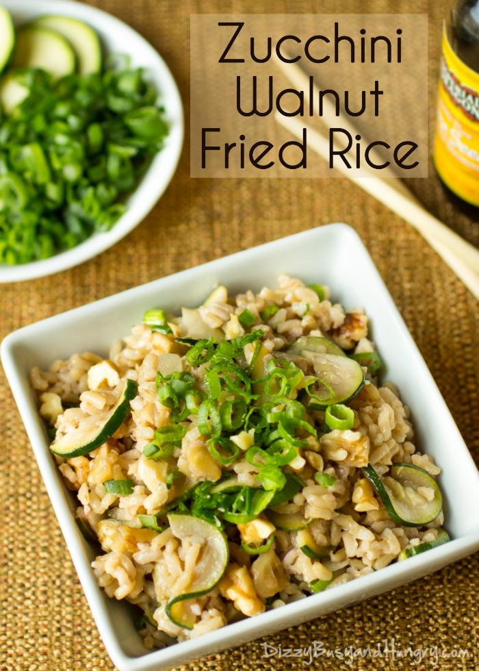 This week's Linky Party must make has to be this Vegan Zucchini Walnut Fried Rice from Dizzy Busy and Hungry - Skip the Chinese takeout - I can't wait to see my 3-year-old devour it! This healthy and tasty fried rice is so easy to make! www.Embellishmints.com