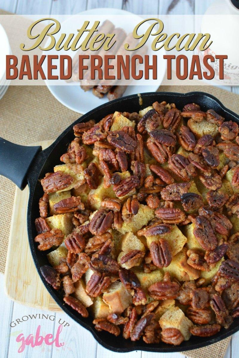{Linky Party} This delicious recipe is making me excited for Fall! Here is this delicious Butter Pecan French Toast Bake. How can it not be delicious...just look at these ingredients. 