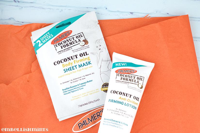 Palmer's Coconut Oil Formula Review. Use the Anti-Oxidant Firming Lotion and Body Firming Sheet Mask together to give skin a toned, smoother appearance. I love tightened skin! www.Embellishmints.com