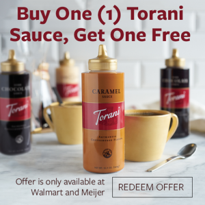 Torani Syrup buy 1 Get One Free