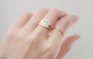 Centime Gift Stackable Name Rings. Find out more on Embellishmints.com